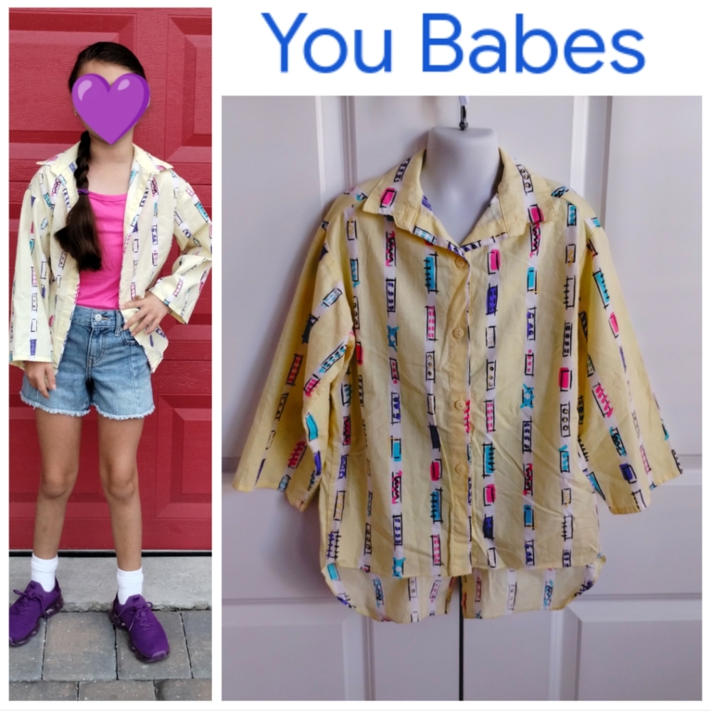 80s Vintage Oversized Abstract Shirt